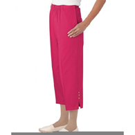 Silverts SV23450 Easy Access Cotton Capris Pants-Magenta-Medium
