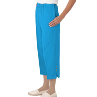 Silverts SV23450 Easy Access Cotton Capris Pants-Peacock-Medium