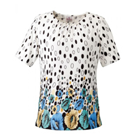 Silverts SV24780 Womens Adaptive Fashion Top Short Sleeve-Multi Circle-Large