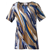 Silverts SV24790 Elegant Fashionable Womens Adaptive Top-Cobalt Multi-Medium