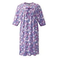 Silverts SV26000 Pretty Cotton Hospital Gown With Snaps-Mauve Carnation-XS