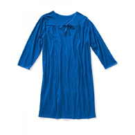 Silverts SV26120 Antimicrobial Adaptive Open Back Hospital Nightgown-Blue-XL