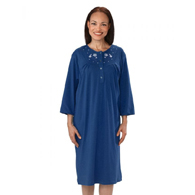 Silverts SV26170 Adaptive Long Sleeve Hospital Gown For Women-Navy-Extra Large