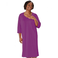 Silverts SV26210 Soft Womens Lace-TrimMed Hospital Patient Gown-Purple-XL