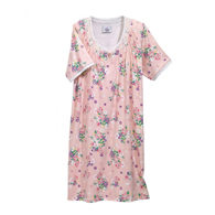 Silverts SV26280 Adaptive Hospital Gowns-Pink Floral-Med
