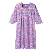 Silverts SV26320 Comfy 3/4 Long Sleeve Hospital Gowns For Women-Lilac Vine-Med