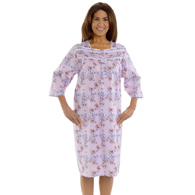 Silverts SV26320 Comfy 3/4 Long Sleeve Hospital Gowns For Women-Lilac Desert-Med