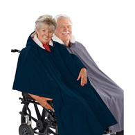 Silverts SV27000 Warm Wheelchair Cape For Women With Hood-Navy-One