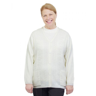 Silverts SV27080 Womens Adaptive Open Back Cardigan-White-Medium