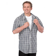 Silverts SV40100 Magnetic Closure Shirt-Black Check-Small