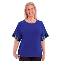Silverts SV41070 Super! Easy Dressing Top w/ Extra-Deep Arm Holes - Cobalt - Small