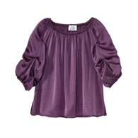 Silverts SV46030 Easy Independent Self Dressing Peasant Top For Women-Grape-XS