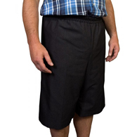 Silverts SV50040 Mens Elastic Waist Cotton Adaptive Shorts-Black-Large