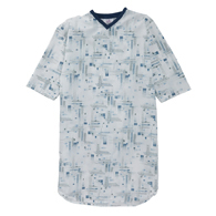 Silverts SV50050 Poly-Cotton Hospital Gowns For Men-Navy/White-Medium