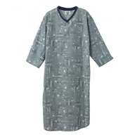 Silverts SV50050 Poly-Cotton Hospital Gowns For Men-Gray/White-Extra Large