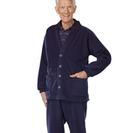 Silverts SV50070 Mens Adaptive Soft Fleece Cardigans-Navy-Medium