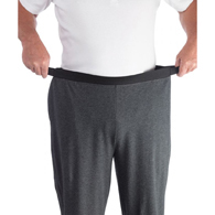 Silverts SV50160 Mens Arthritis Easy Grip Wide Leg Pull On Pants-Charcoal-Medium