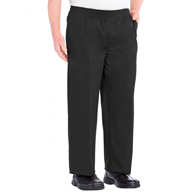 Silverts SV50790 Regular Mens Cotton Elastic Waist Pant-Black-Small