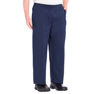 Silverts SV50790 Regular Mens Cotton Elastic Waist Pant-Navy-Small