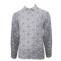 Silverts SV51830 Mens Jersey Golf Shirt-Charcoal Dots-Small