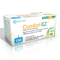 Comfort EZ Simple Diagnostics 31G5-Standard Insulin Pen Needle Comfort EZ 31 Gauge 5 mm Length NonSafety, Pen Needles (BX/100)