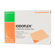 Iodoflex Pad Smith & Nephew 6602133005-Iodoflex Iodophor Impregnated Dressing, 1-1/2 x 2-3/8 in, Impregnated Dressings (BX/5)