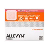 Allevyn Ag Gentle Border Smith & Nephew 66800452-Allevyn Ag Gentle Border Sterile Foam Dressing with Silver, 3 x 3 (CS/40)