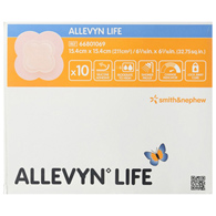 Allevyn Life 66801069 Foam Dressing, 6 x 6 in Quadrilobe, Box of 10