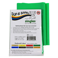 Sup-R Band 10-6303 Latex Free Exercise Band - 5 Foot Strip - Green - Medium