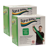 Sup-R Band 10-6333 Latex Free Exercise Band - Twin-Pak - 100 yd - Green