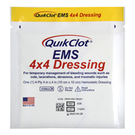 QuickClot EMS Teleflex 636-Hemostatic Dressing QuickClot EMS 4 x 4 in 1 per Pack Sterile, Hemostatic Agents (EA/1)