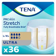 Tena 67803 Ultra Stretch Large/Extra Large Briefs, 72/Case
