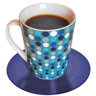 Tenura 753721402 Silicone Non-Slip Round Coaster-Blue-5.5" Diameter