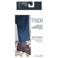 TOUCH 1011 Men's Knee-High Compression Socks, Herringbone Pattern, 15-20 mmHg
