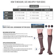 TOUCH 1013 Men's Knee-High Compression Socks, Fine Checkered Pattern, 15-20 mmHg