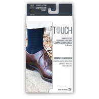 TOUCH 1013 Men's Knee-High Compression Socks, Fine Checkered Pattern, 15-20 mmHg