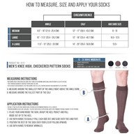 TOUCH 1013BN-XL Men's Knee-High Compression Socks - Fine Checkered - 15-20 mmHg - Brown - XL