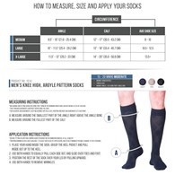 TOUCH 1014 Men's Knee-High Compression Socks, Modern Argyle Pattern, 15-20 mmHg