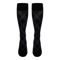 TOUCH 1014BL-L Men's Knee-High Compression Socks - Modern Argyle - 15-20 mmHg - Black - LGE