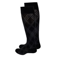 TOUCH 1014BL-L Men's Knee-High Compression Socks - Modern Argyle - 15-20 mmHg - Black - LGE