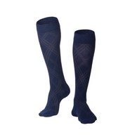 TOUCH 1014NV-XL Men's Knee-High Compression Socks - Modern Argyle - 15-20 mmHg - Navy - XL