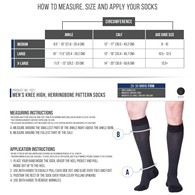 TOUCH 1021 Men's Knee-High Compression Socks, Herringbone Pattern, 20-30 mmHg