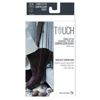 TOUCH 1021 Men's Knee-High Compression Socks, Herringbone Pattern, 20-30 mmHg