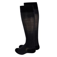 TOUCH 1021BL-L Men's Knee-High Compression Socks - Herringbone - 20-30 mmHg - Black - LGE