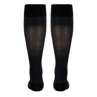 TOUCH 1021BL-XL Men's Knee-High Compression Socks - Herringbone - 20-30 mmHg - Black - XL