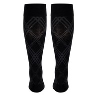 TOUCH 1024BL-L Men's Knee High Compression Socks - Argyle - 20-30 mmHg - Black - LGE