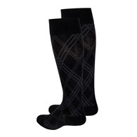 TOUCH 1024BL-M Men's Knee High Compression Socks - Argyle - 20-30 mmHg - Black - MED