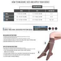 TOUCH 1063 Ladies' Knee-High Compression Socks, Fine Checkered Pattern, 15-20 mmHg