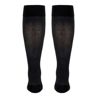 TOUCH 1071BL-M Ladies' Knee-High Compression Socks - Herringbone - 20-30 mmHg - Black - MED