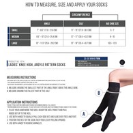 TOUCH 1074 Ladies' Knee-High Compression Socks, Argyle Pattern, 20-30 mmHg